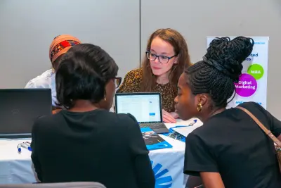 University exhibition booths at Africa Study Abroad event